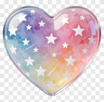 Rainbow Heart With Stars PNG