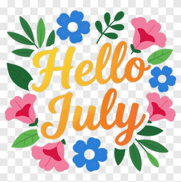 Hello July PNG