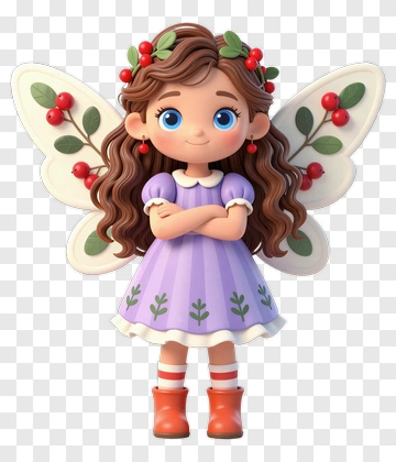 Cute Fairy Girl With Wings PNG
