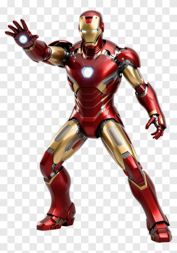 Iron Man In Red Gold Armor PNG