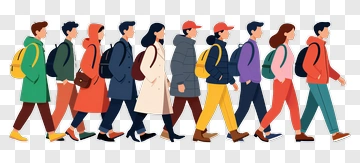 Group Of People Walking Together PNG
