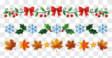 Festive Holiday Decorative Border PNG