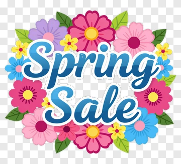 Spring Sale With Floral Design PNG