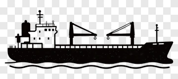 Cargo Ship With Cranes PNG