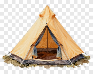 Orange Bell Tent For Camping PNG
