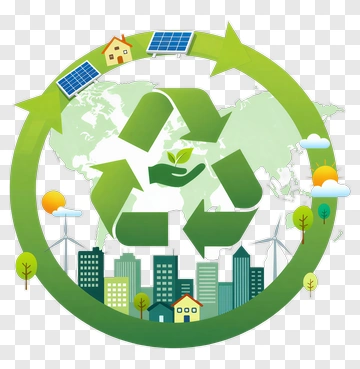 Recycling Symbol With Eco Elements PNG