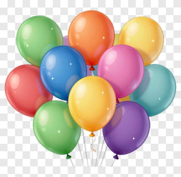 Colorful Balloons Cluster PNG