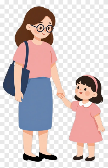 Mother And Daughter Holding Hands PNG
