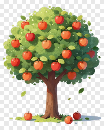 Apple Tree With Ripe Fruits PNG