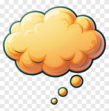 Yellow Thought Bubble With Orange Spheres PNG