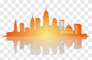 City Skyline With Reflection PNG