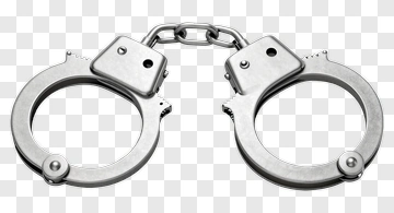Metal Handcuffs On Gray Surface PNG
