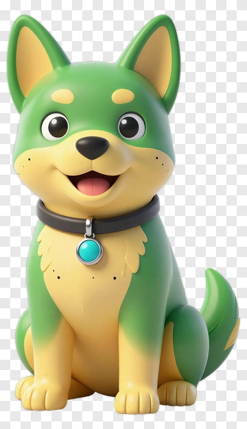 Cartoon Dog With Collar And Tag PNG