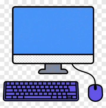 Computer Monitor Keyboard Mouse Setup PNG