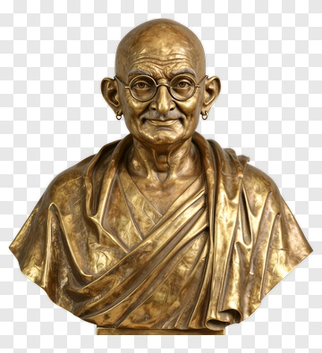 Mahatma Gandhi Bronze Bust Statue PNG