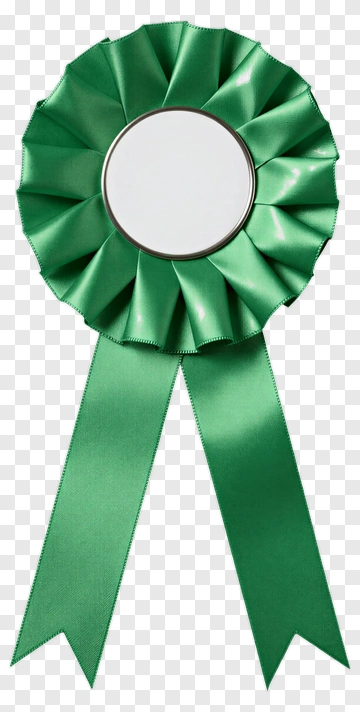 Green Satin Ribbon Award PNG