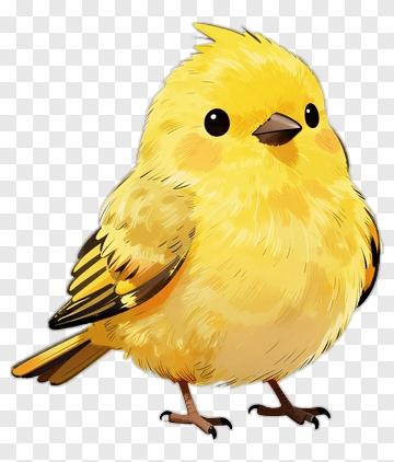 Cute Yellow Bird Standing PNG