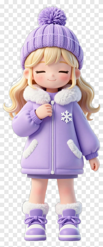 Cute Girl In Winter Outfit PNG