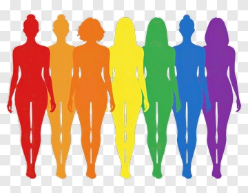 Rainbow Silhouettes Of Women PNG