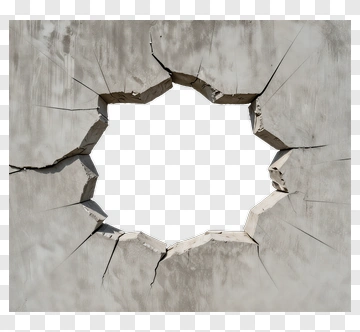 Cracked Concrete Hole PNG