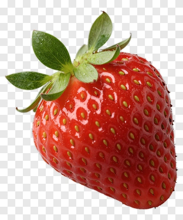 Fresh Strawberry With Green Leaves PNG