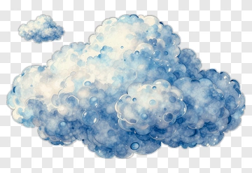 Blue And White Cloud With Bubbles PNG