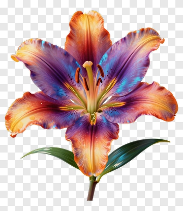 Vibrant Purple And Orange Lily PNG