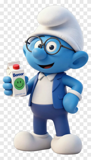 Smurf Holding Milk Carton PNG