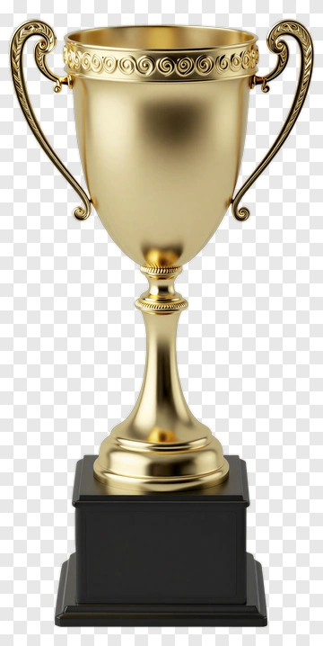 Golden Trophy On Black Base PNG