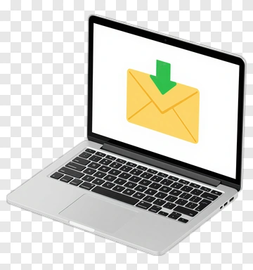 Laptop Displaying Download Icon PNG