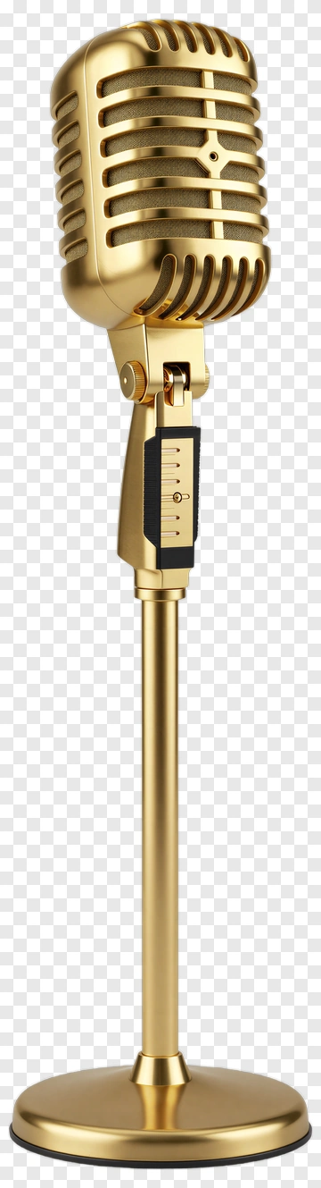 Golden Microphone PNG