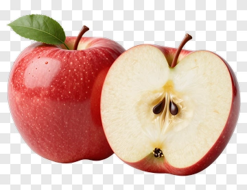 Fresh Red Apple With Leaf PNG