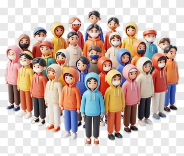 Cartoon Group In Hoodies PNG