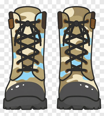 Camouflage Military Boots PNG