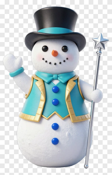 Snowman In Formal Attire PNG