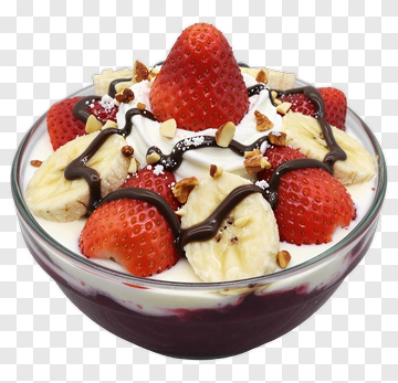 Strawberry Banana Dessert Bowl PNG