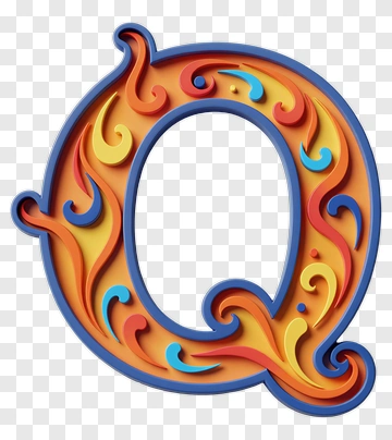 Colorful 3D Letter Q PNG