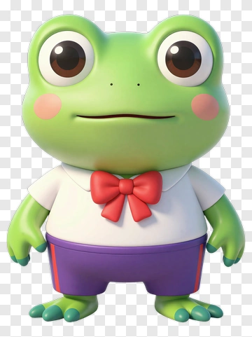 Friendly Frog Character PNG