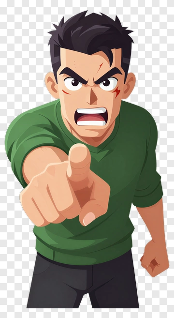 Angry Man Pointing Fingers PNG