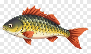 Carp With Green And Yellow Scales PNG