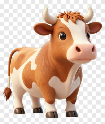 Cute Cartoon Cow PNG