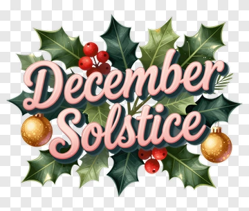 December Solstice Holiday Design PNG