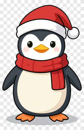 Penguin In Christmas Hat PNG
