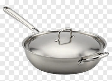 Stainless Steel Pan With Lid PNG