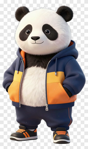 Cute Panda In Hoodie PNG