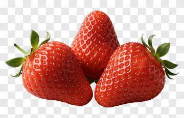 Three Fresh Strawberries PNG
