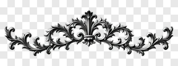Ornamental Design In Black And White PNG