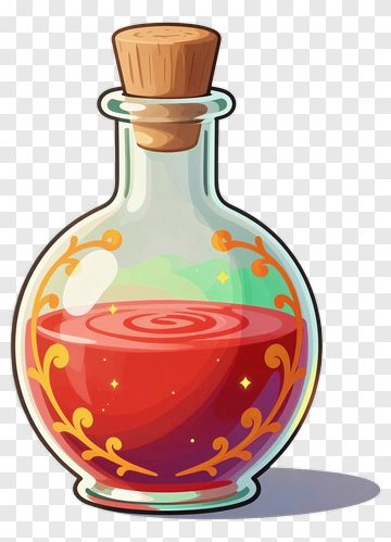 Magic Potion In Glass Bottle PNG