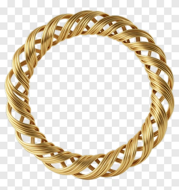 Gold Bracelet With Interwoven Design PNG