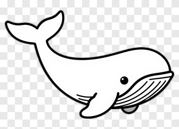 Cute Whale Drawing PNG